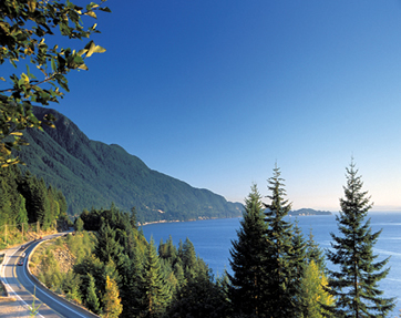 The Sea to Sky highway between Vancouver and Whistler